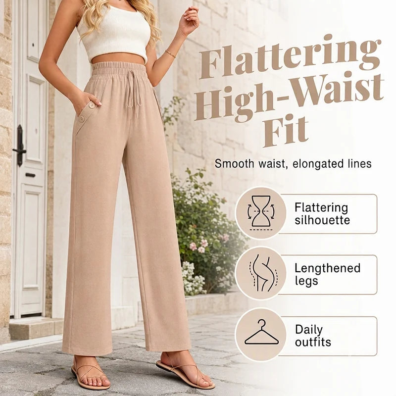 High-Waisted Wide-Leg Trousers