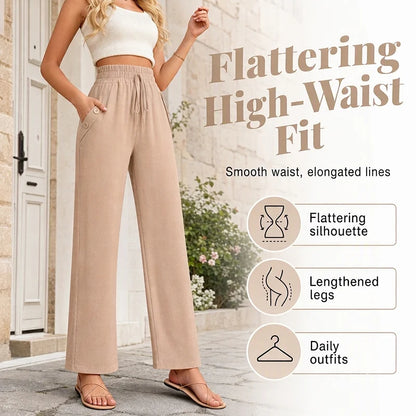 High-Waisted Wide-Leg Trousers