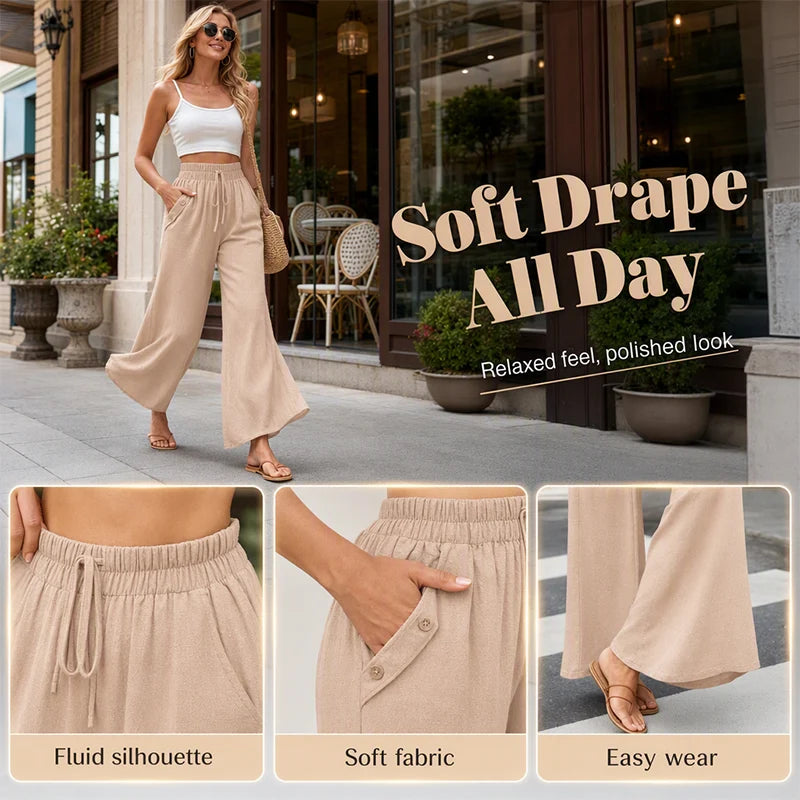 High-Waisted Wide-Leg Trousers