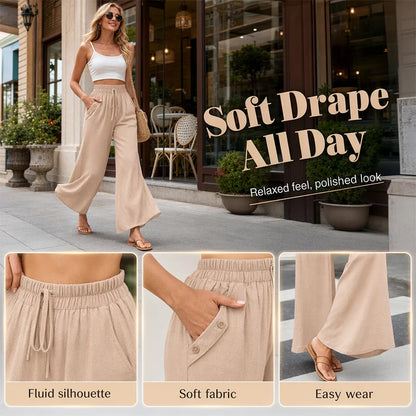 High-Waisted Wide-Leg Trousers