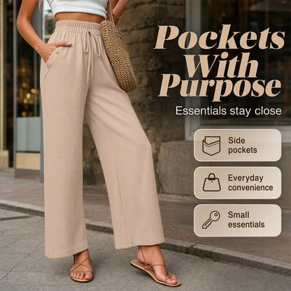 High-Waisted Wide-Leg Trousers