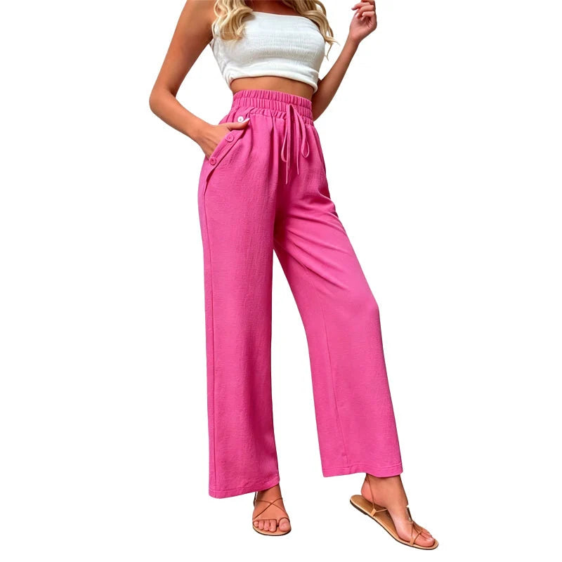 High-Waisted Wide-Leg Trousers
