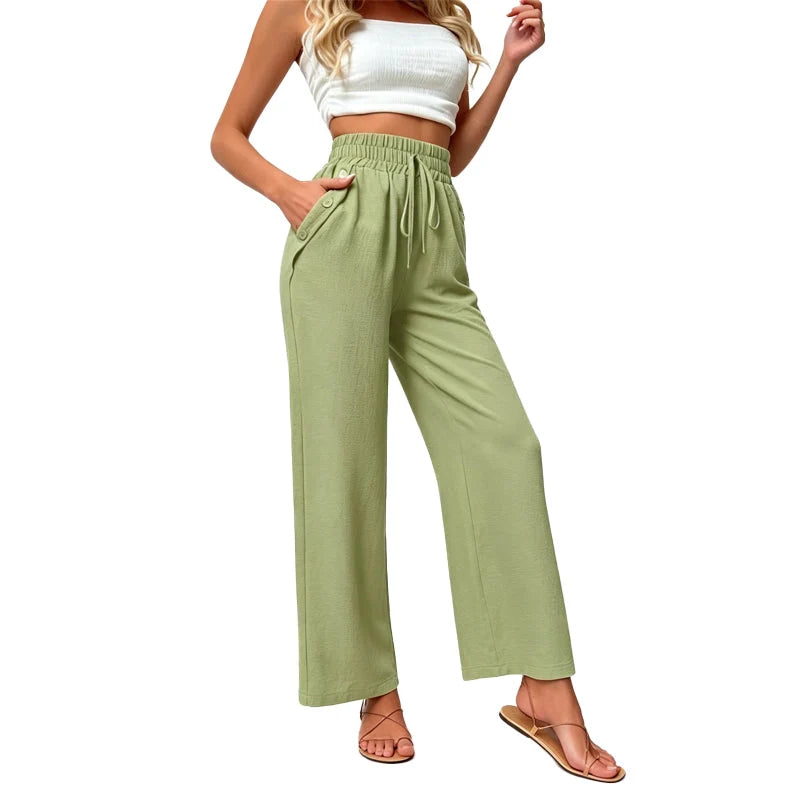 High-Waisted Wide-Leg Trousers