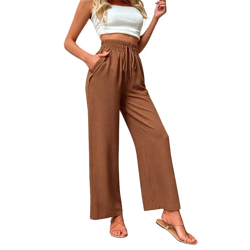 High-Waisted Wide-Leg Trousers