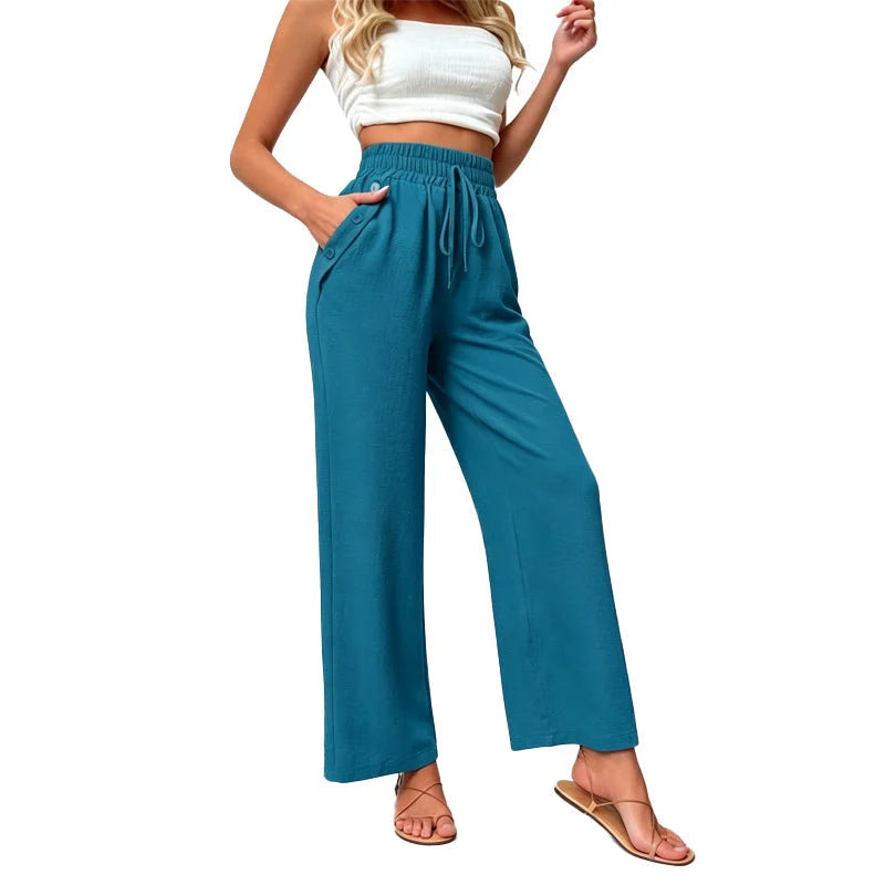 High-Waisted Wide-Leg Trousers