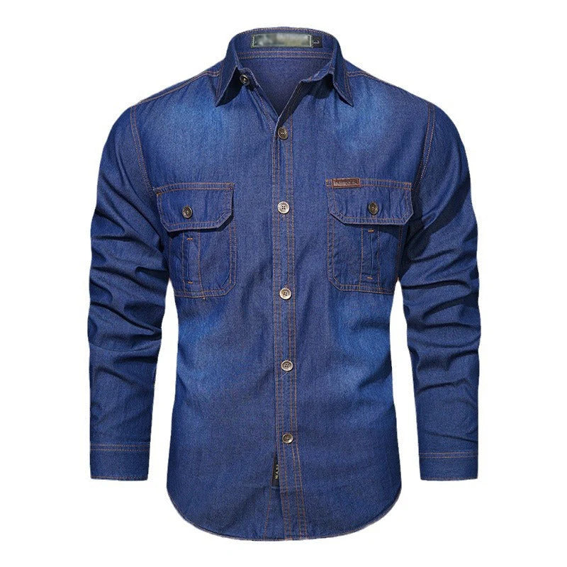 Men's Casual Long-Sleeve Denim Shirt