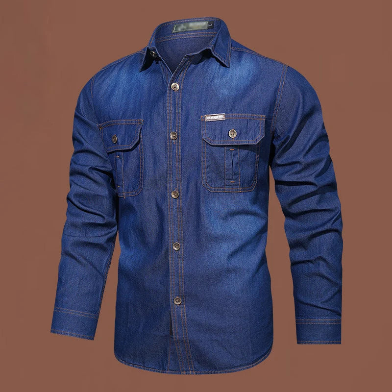 Men's Casual Long-Sleeve Denim Shirt