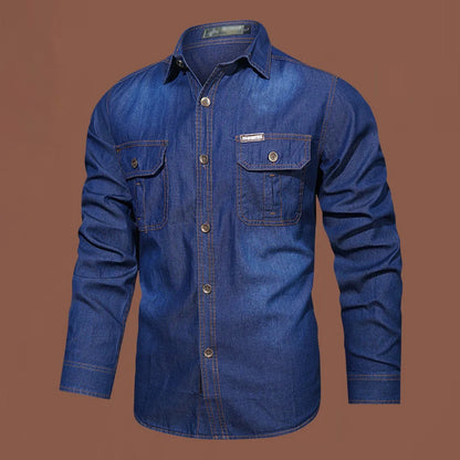 Men's Casual Long-Sleeve Denim Shirt