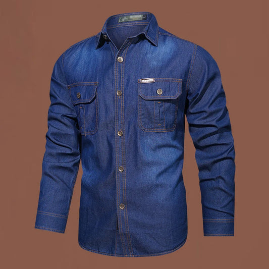 Men's Casual Long-Sleeve Denim Shirt