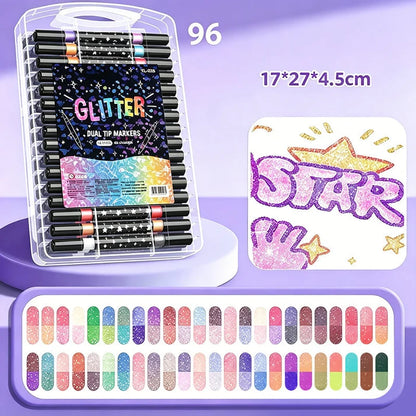 Dual-Tip Glitter Marker Set