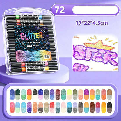 Dual-Tip Glitter Marker Set