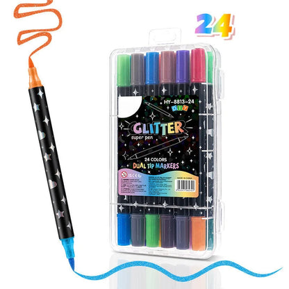 Dual-Tip Glitter Marker Set