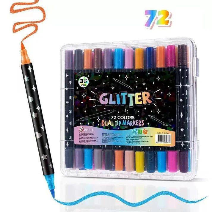 Dual-Tip Glitter Marker Set