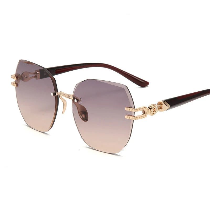 Women's Rimless Oversized Sunglasses