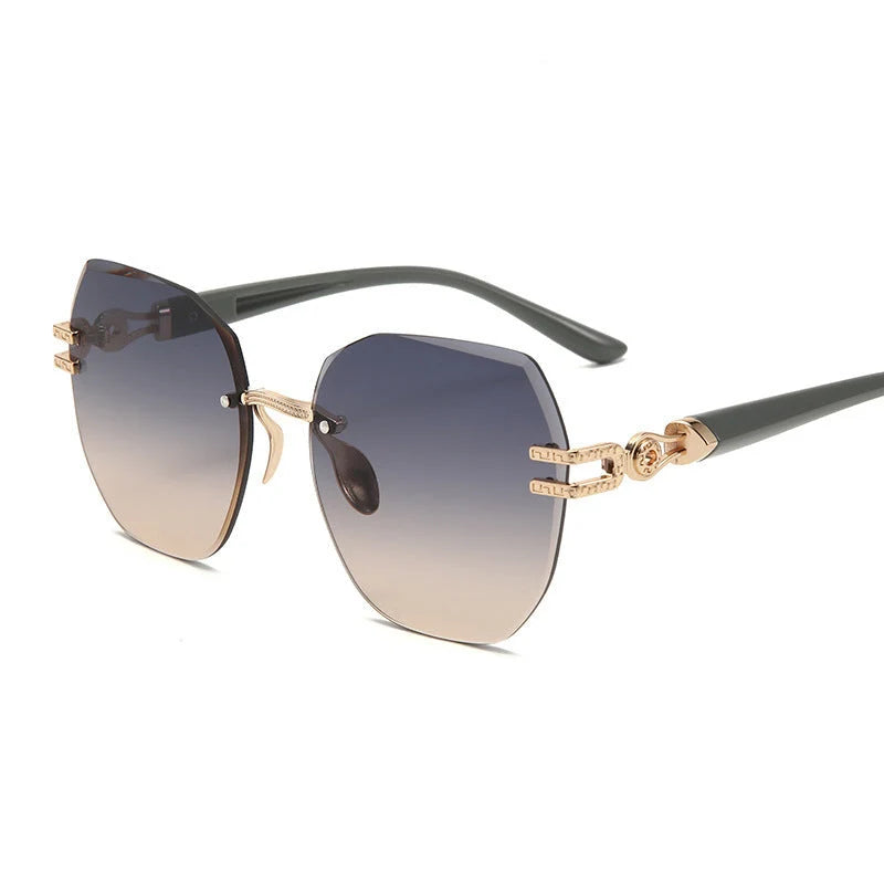 Women's Rimless Oversized Sunglasses