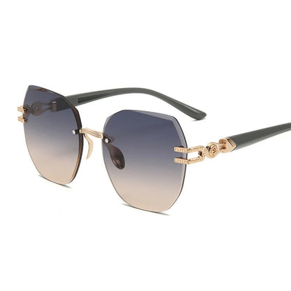 Women's Rimless Oversized Sunglasses