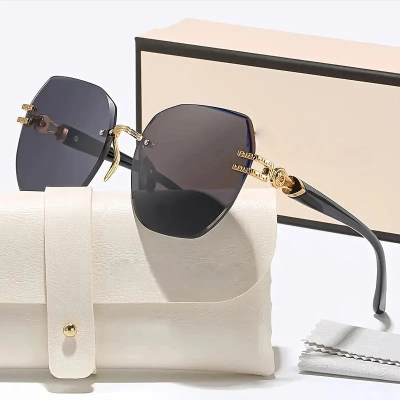 Women's Rimless Oversized Sunglasses