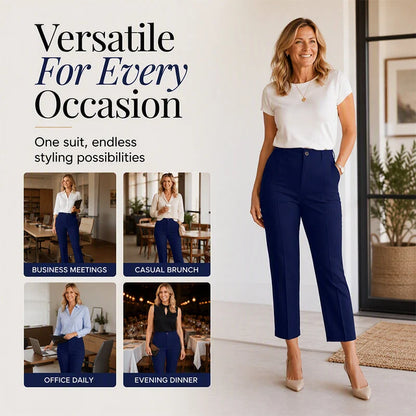 Women's Button Detail Cropped Trousers