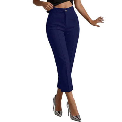 Women's Button Detail Cropped Trousers