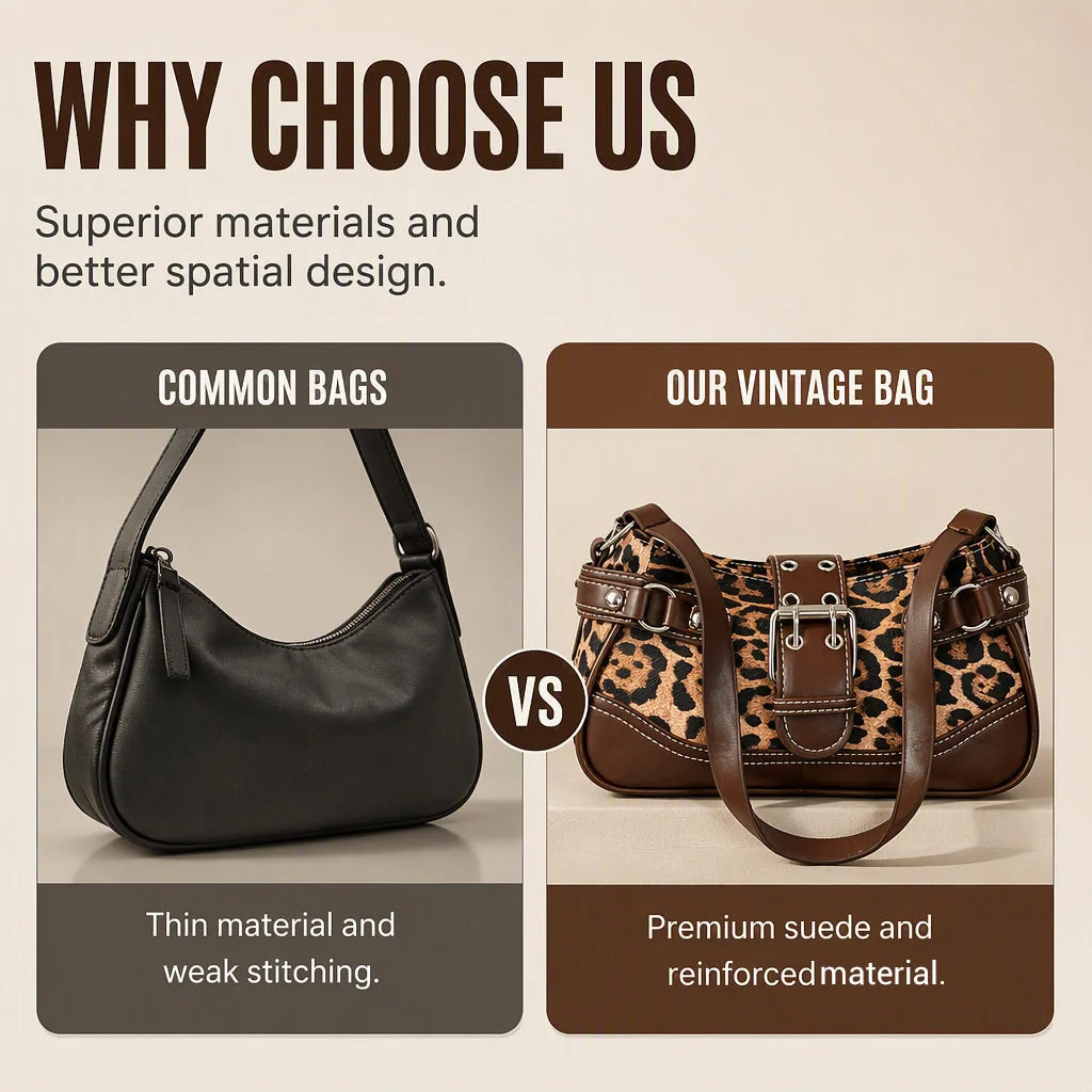 Women's Leopard Print Rivet Shoulder Bag
