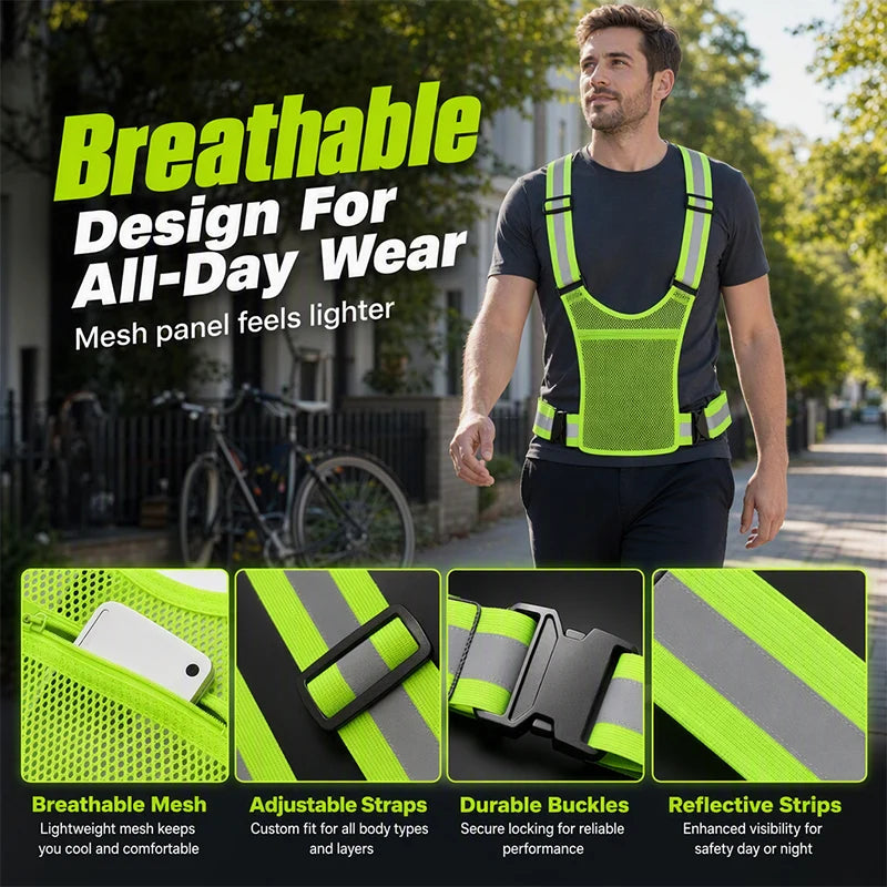 Adjustable High Visibility Reflective Vest