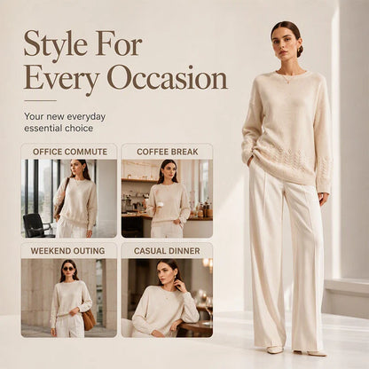 Women's Cable Knit Round Neck Jumper
