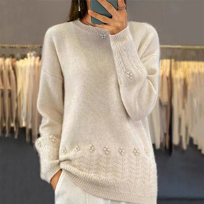 Women's Cable Knit Round Neck Jumper