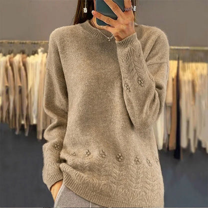 Women's Cable Knit Round Neck Jumper