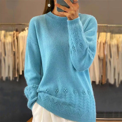 Women's Cable Knit Round Neck Jumper