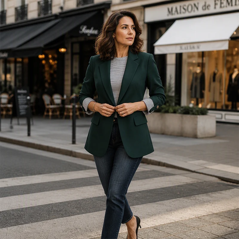 Women's Roll Up Cuff Casual Blazer