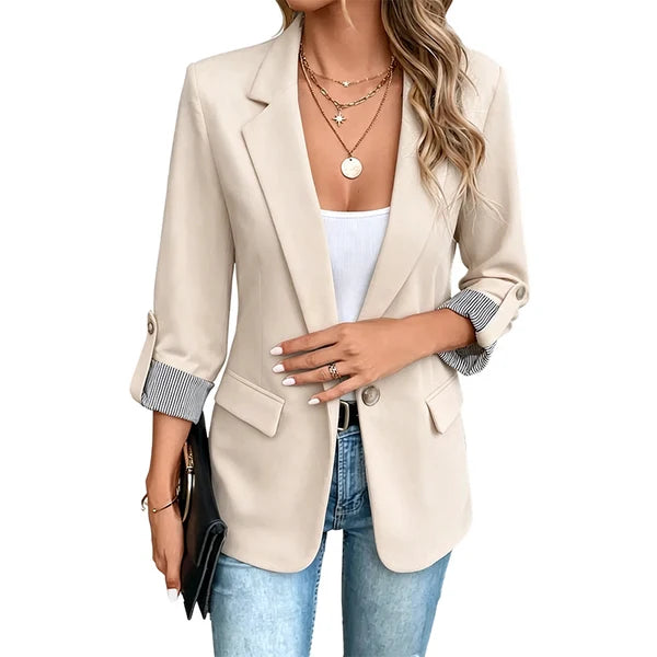 Women's Roll Up Cuff Casual Blazer