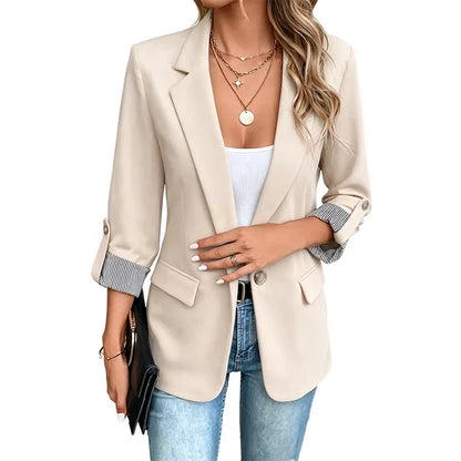 Women's Roll Up Cuff Casual Blazer