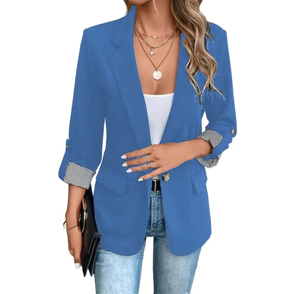 Women's Roll Up Cuff Casual Blazer