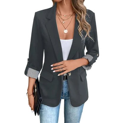 Women's Roll Up Cuff Casual Blazer
