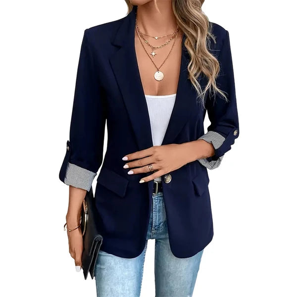 Women's Roll Up Cuff Casual Blazer