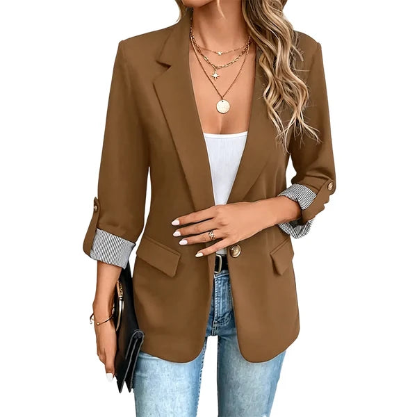 Women's Roll Up Cuff Casual Blazer