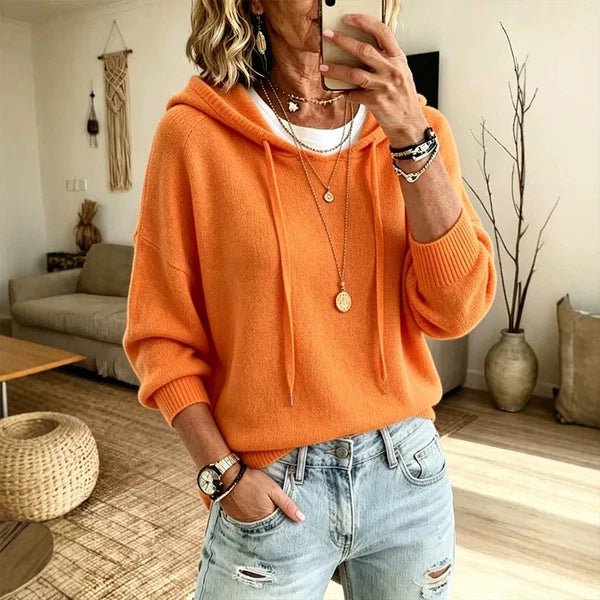 Women's Drawstring Hooded Knit Jumper