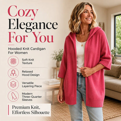 Women's Lightweight Hooded Knit Cardigan