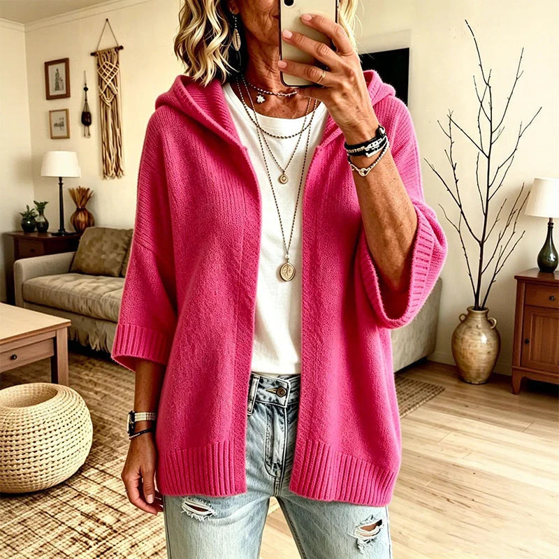 Women's Lightweight Hooded Knit Cardigan
