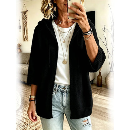 Women's Lightweight Hooded Knit Cardigan