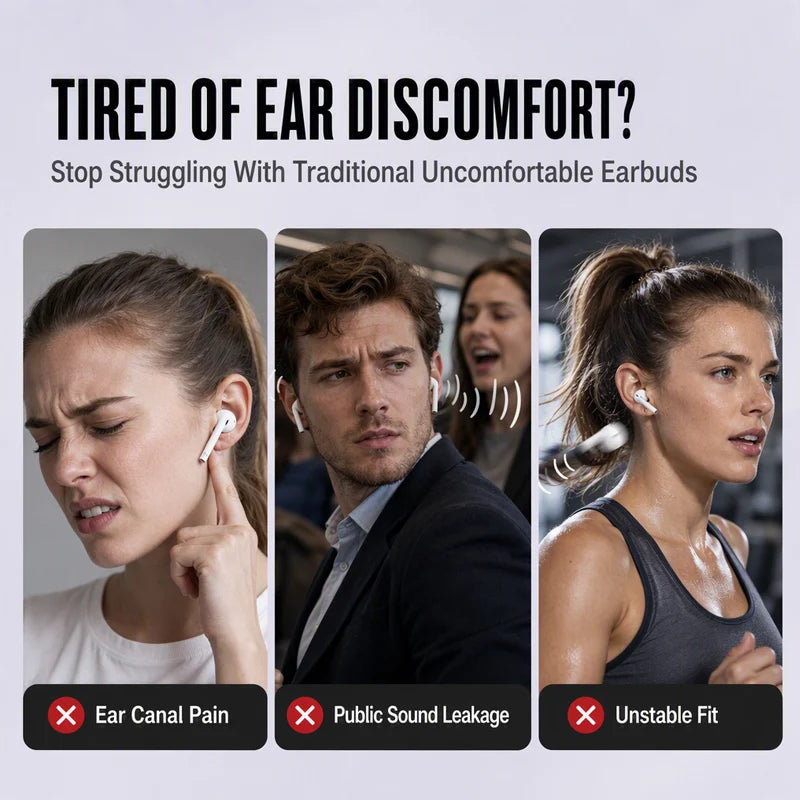 Open Ear Wireless Clip On Earbuds