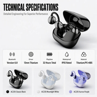 Open Ear Wireless Clip On Earbuds