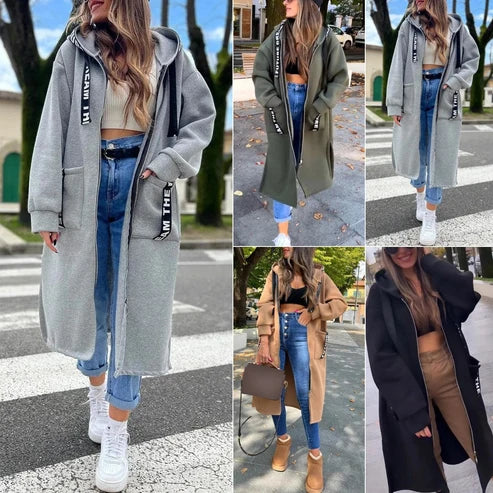 Women's Longline Zip Hooded Jacket