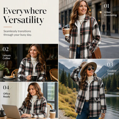 Women's Relaxed Check Longline Shirt