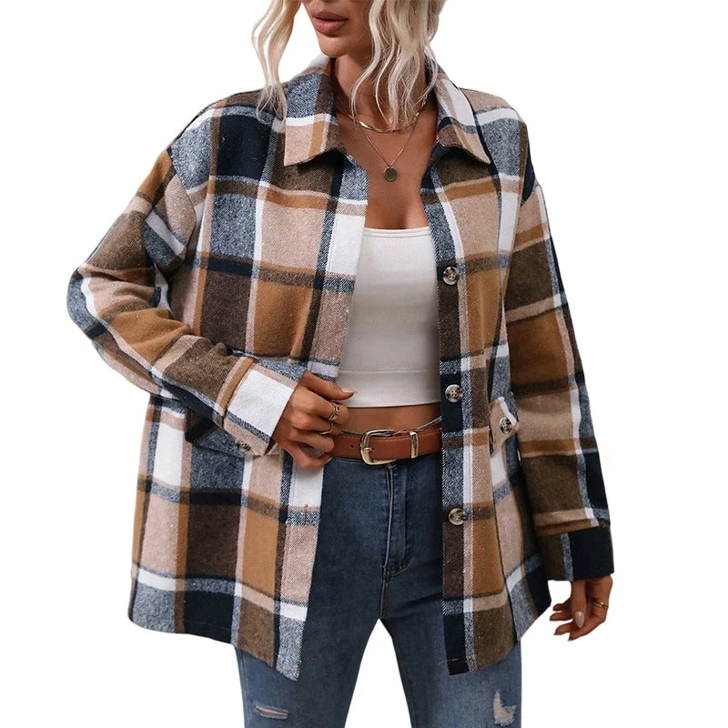 Women's Relaxed Check Longline Shirt