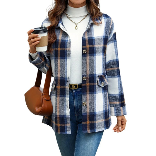 Women's Relaxed Check Longline Shirt