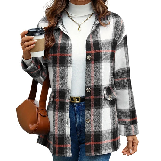 Women's Relaxed Check Longline Shirt