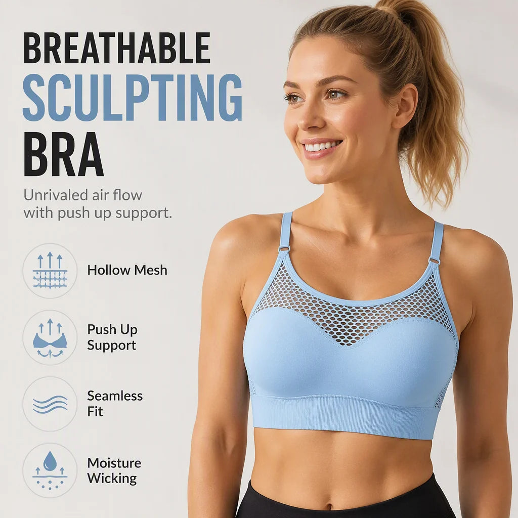 Women's Mesh Panel Sports Bra
