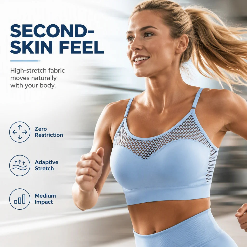 Women's Mesh Panel Sports Bra