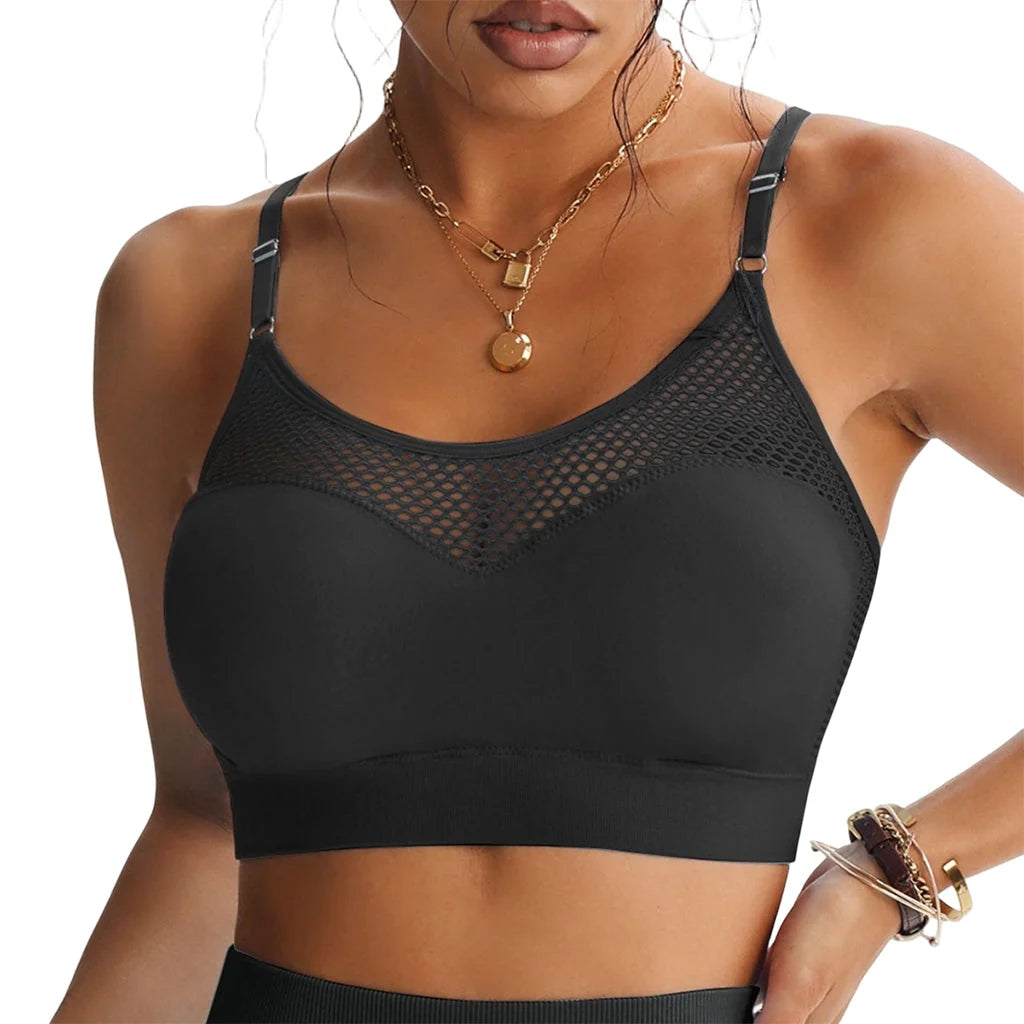 Women's Mesh Panel Sports Bra
